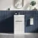 Havana Fluted Coastal White Basin Vanity 500mm - Brushed Brass Accents