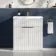 Havana Fluted Coastal White Basin Vanity 800mm - Brushed Brass Accents