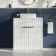 Havana Fluted Coastal White Cabinet with Marble Top & Reno Basin 800mm - Brushed Brass Accents