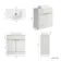 Havana Fluted Coastal White Cabinet with Marble Top & Reno Basin 800mm - Brushed Brass Accents