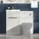 Havana Fluted Coastal White Basin Vanity and Toilet Unit 1000mm (No Toilet) - Brass Accents