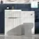 Havana Fluted Coastal White Basin Vanity and Toilet Unit 1100mm (No Toilet) - Brass Accents