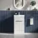 Havana Fluted Coastal White Basin Vanity 500mm - Chrome Handles