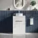 Havana Fluted Coastal White Cabinet with Marble Top & Nevis Basin 600mm - Chrome Handles