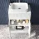 Havana Fluted Coastal White Cabinet with Marble Top & Reno Basin 600mm - Chrome Handles