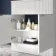 Havana Fluted Coastal White Cabinet with Marble Top 800mm (No Basin) - Chrome Handles