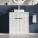 Havana Fluted Coastal White Cabinet with Marble Top & Marin Basin 800mm - Chrome Handles