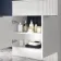 Havana Fluted Coastal White Cabinet with Marble Top & Marin Basin 800mm - Chrome Handles