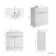 Havana Fluted Coastal White Cabinet with Marble Top & Marin Basin 800mm - Chrome Handles