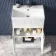Havana Fluted Coastal White Basin Vanity and Toilet Unit 1100mm (No Toilet) - Chrome Handles