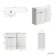 Havana Fluted Coastal White Basin Vanity and Toilet Unit 1100mm (No Toilet) - Chrome Handles - Left