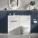 Havana Fluted Coastal White Vanity Basin and Houston Toilet 1100mm - Chrome Handles - Left Handed