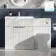 Havana Fluted Coastal White Basin Vanity and Toilet Unit 1300mm (No Toilet) - Chrome Handles