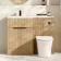 Havana Fluted Country Oak Vanity Basin and Tucson Toilet 1100mm - Black Accents - Left Handed