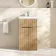 Havana Fluted Country Oak Basin Vanity 500mm - Chrome Handles
