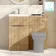 Havana Fluted Country Oak Basin Vanity and Toilet Unit 1000mm (No Toilet) - Chrome Handles