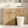 Havana Fluted Country Oak Vanity Basin and Tucson Toilet 1100mm - Chrome Handles - Left Handed