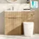 Havana Fluted Country Oak Vanity Basin and Utah Comfort Height Toilet 1100mm Chrome Handles - Left