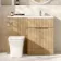 Havana Fluted Country Oak Vanity Basin and Houston Toilet 1100mm - Chrome Handles - Right Handed