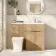 Havana Fluted Country Oak Vanity Basin and Houston Toilet 1100mm - Chrome Handles - Right Handed