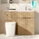 Havana Fluted Country Oak Vanity Basin and Utah Comfort Height Toilet 1100mm Chrome Handles - Right