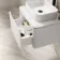 Sorrento Fluted Coastal White Wall Hung Drawer Vanity with Marble Top & Reno Basin 600mm