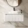 Sorrento Fluted Coastal White Wall Hung Drawer Vanity with Marble Top & Marin Basin 1000mm