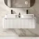 Sorrento Fluted Coastal White Double Wall Hung Drawer Vanity with Marble Top & Marin Basin 1200mm