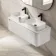 Sorrento Fluted Coastal White Double Wall Hung Drawer Vanity with Marble Top & Marin Basin 1200mm