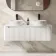 Sorrento Fluted Coastal White Double Wall Hung Drawer Vanity with Marble Top & Nevis Basin 1200mm