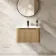 Sorrento Fluted Country Oak Wall Hung Basin Drawer Vanity 600mm