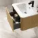Sorrento Fluted Country Oak Wall Hung Basin Drawer Vanity 600mm