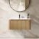 Sorrento Fluted Country Oak Wall Hung Basin Drawer Vanity 800mm