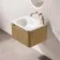 Sorrento Fluted Country Oak Wall Hung Drawer Vanity with Matt White Basin 600mm