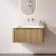 Sorrento Fluted Country Oak Wall Hung Drawer Vanity with Matt White Basin 800mm