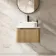 Sorrento Fluted Country Oak Wall Hung Drawer Vanity with Marble Top & Marin Basin 600mm