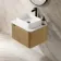 Sorrento Fluted Country Oak Wall Hung Drawer Vanity with Marble Top & Marin Basin 600mm