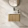 Sorrento Fluted Country Oak Wall Hung Drawer Vanity with Marble Top & Nevis Basin 600mm