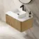 Sorrento Fluted Country Oak Wall Hung Drawer Vanity with Marble Top & Marin Basin 800mm