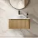 Sorrento Fluted Country Oak Wall Hung Drawer Vanity with Marble Top & Nevis Basin 800mm