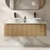 Sorrento Fluted Country Oak Double Wall Hung Drawer Vanity with Marble Top & Nevis Basin 1200mm