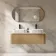 Sorrento Fluted Country Oak Double Wall Hung Drawer Vanity with Marble Top & Reno Basin 1200mm