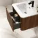 Sorrento Fluted Black Walnut Wall Hung Basin Drawer Vanity 600mm