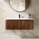 Sorrento Fluted Black Walnut Wall Hung Basin Drawer Vanity 1000mm