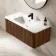 Sorrento Fluted Black Walnut Wall Hung Basin Drawer Vanity 1000mm