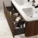 Sorrento Fluted Black Walnut Wall Hung Double Basin Drawer Vanity 1200mm
