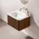 Sorrento Fluted Black Walnut Wall Hung Drawer Vanity with Matt White Basin 600mm