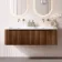 Sorrento Fluted Black Walnut Wall Hung Drawer Vanity with Matt White Double Basin 1200mm