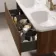 Sorrento Fluted Black Walnut Wall Hung Drawer Vanity with Matt White Double Basin 1200mm