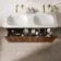 Sorrento Fluted Black Walnut Wall Hung Drawer Vanity with Matt White Double Basin 1200mm